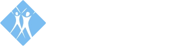 Terningen Arena logo, to skikkelser med med armene utstrekket.